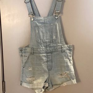 H&M | Distressed Overalls